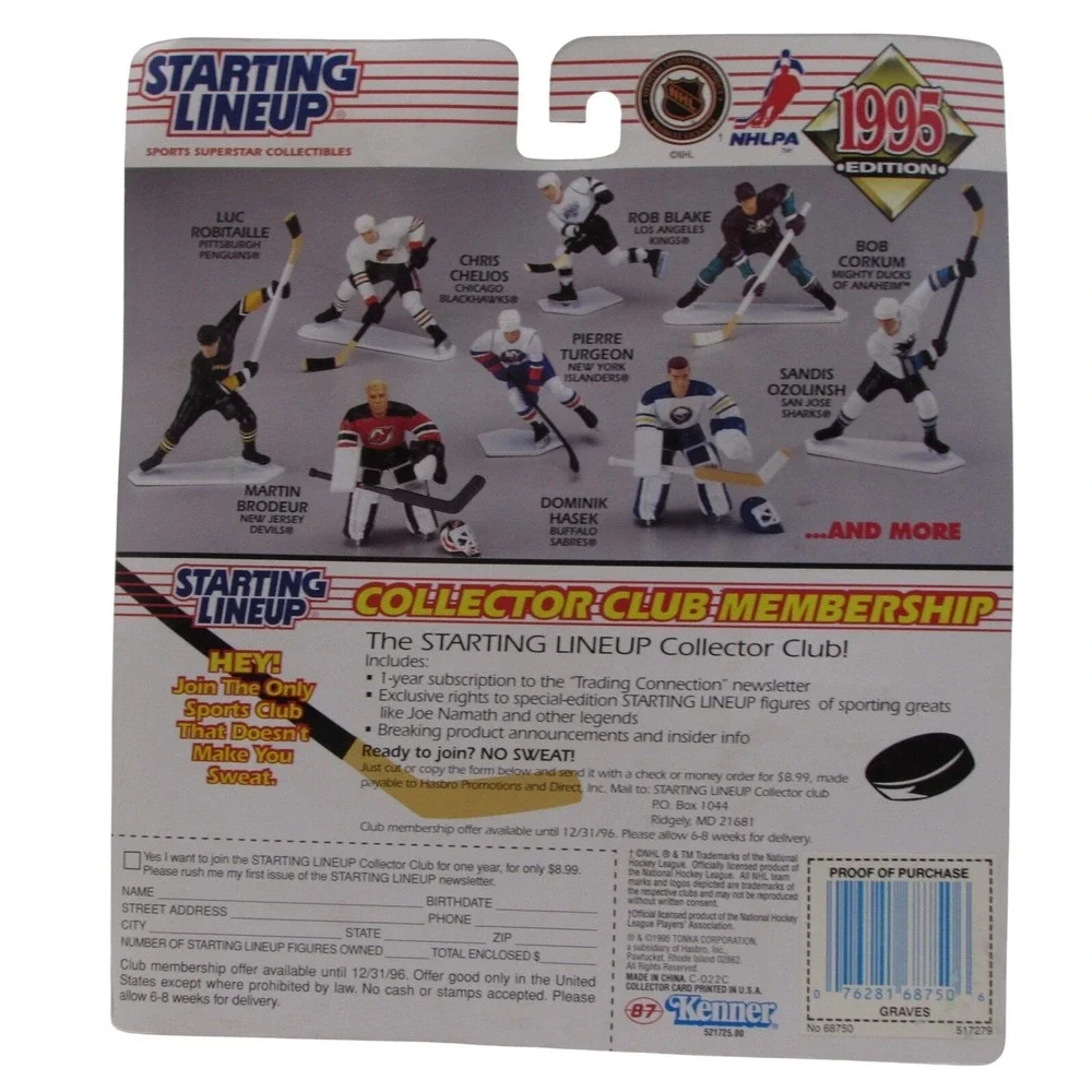 1995 Starting Lineup Adam Graves New York Rangers Hockey Figure